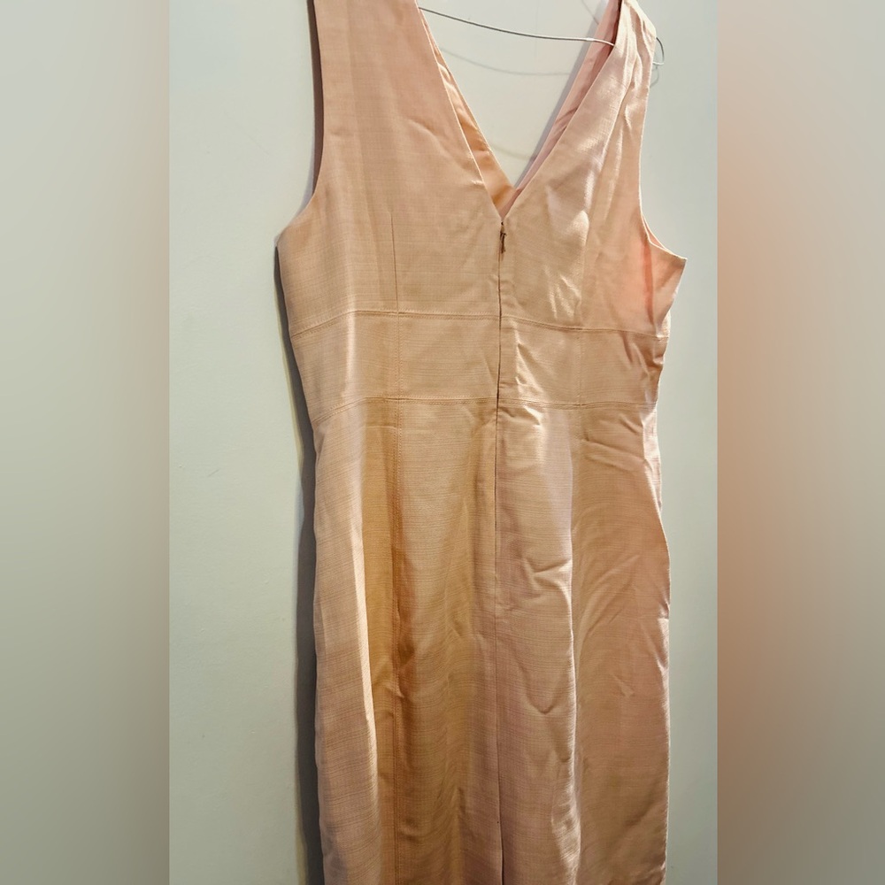 J. Crew Seamed Sheath Dress Pale Pink Pencil Fit | V-Neck | Sz. 16 | NEW $248 - Picture 5 of 7